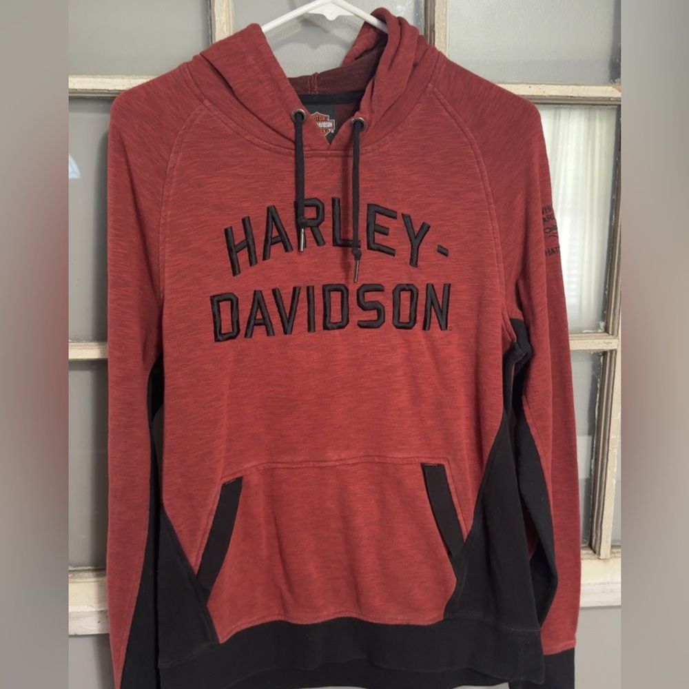 Harley-Davidson Red and Black Hoodie Sweatshirt